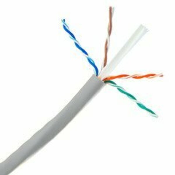 Swe-Tech 3C Bulk Cat6 Gray Ethernet Cable, Solid, UTP Unshielded Twisted Pair, Riser RatedCMR, Pullbox, 1000ft FWT10X8-021TH
